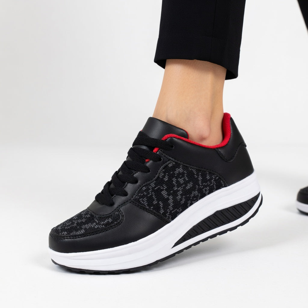Cuir noir et rouge / 43